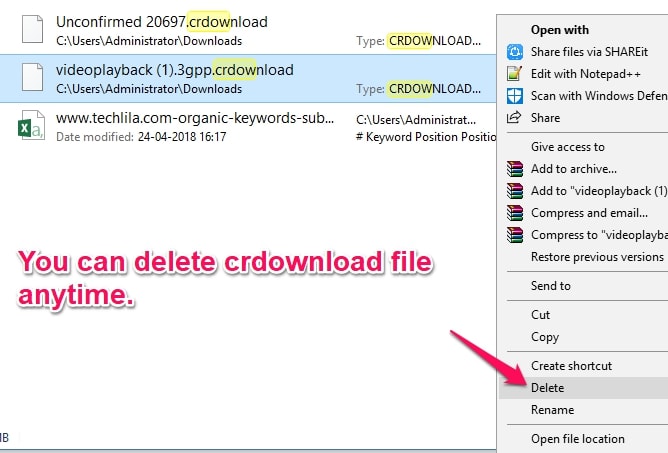 crdownload file